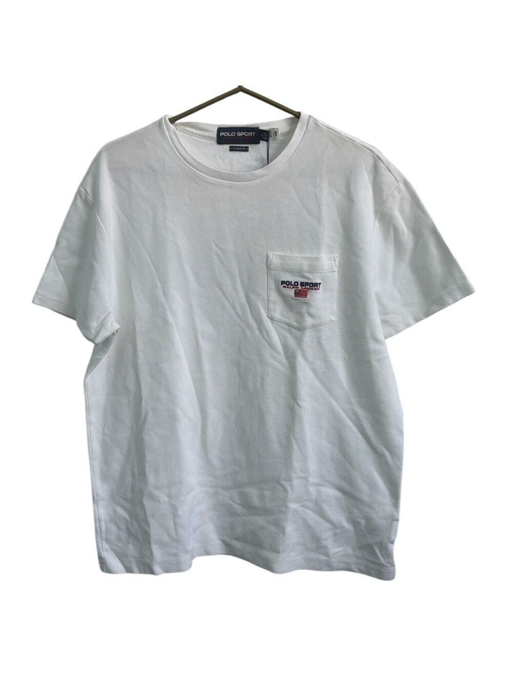 Ralph Lauren Polo Sport White T-Shirt Size Medium Classic Fit NWT Flawed